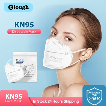 10-100 tükki KN95 Mascarillas ce ffp2 maskid Kinnitatud hügieeniline ohutus kaitsev Respiraator näole mask 5 Kihti Filter Suu Mask
