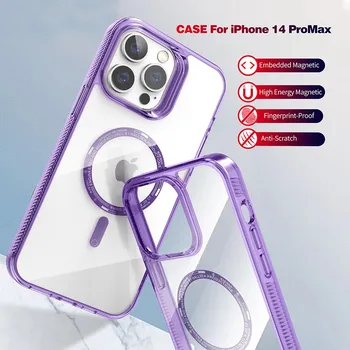 Akrüül Läbipaistev sisseehitatud Magnet Laadimine Telefoni Juhul Sobib iPhone 14, 13, 12, 11 Pro Max Plus Kuulu Kaitse Puhul