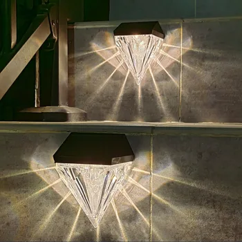 2tk Väljas Aia Veekindel Diamond Seina Tuled Teki Lamp Päikese Valguse, Päikese LED Valgus