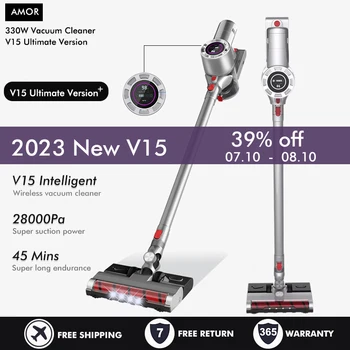 V15 Handheld Vacuum Cleaner 28kPa imemisvõimsus Vertikaalne Puhas LED Elektripliit, Tolmuimeja Pihuarvutite Sweeper Mopiga Masin