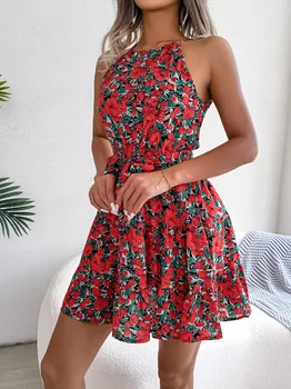 Casual Õie Sifonki Kleit Naine Elegantne Vintage Õie Printida Vestidos Uus-Line Pinup Äri-Pool Naised Põletatud Hoos Kleit