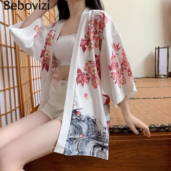 Jaapani Kraana Prindi Traditsiooniline Kimono Vöö, Kampsun, Lahtised Riided Cosplay Naiste Sexy Yukata Hiina Stiilis Naiste Särk Haori