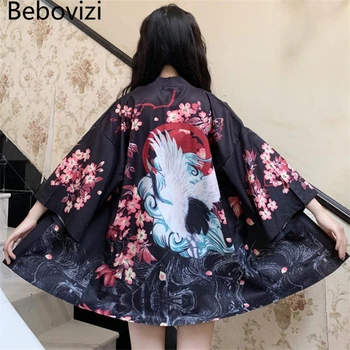 Jaapani Kraana Prindi Traditsiooniline Kimono Vöö, Kampsun, Lahtised Riided Cosplay Naiste Sexy Yukata Hiina Stiilis Naiste Särk Haori