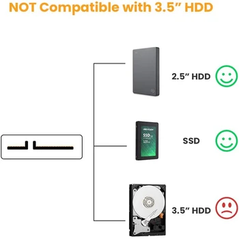 USB 3.0 2.0 SATA 3 Sata Kaabel ja USB 3.0 Adapter Kuni 6 gbit / s Toetada 2.5 Tolline Väline HDD SSD kõvaketas 22 Pin, Sata III-Kaabel