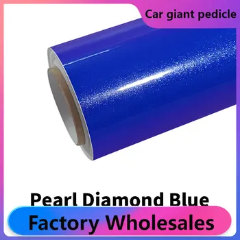 ZHUAIYA Pearl Diamond & Glitter Sinine Vinüül Wrap film fooliumist särav 152*18m kvaliteedi Garantii, mis hõlmab film voiture