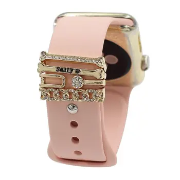 Metallist Võlusid Watch Band ilurõngas Apple Diamond Kaunistama iwatch Käevõru Silikoonist Rihm Ehted Tarvikud