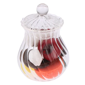 1:12 Nukumaja Kääbus Glass Candy Jar Puding/Juust Jar Pulm Candy Jar Köök, Ladustamise Pudel Mudel Home Decor Mänguasi